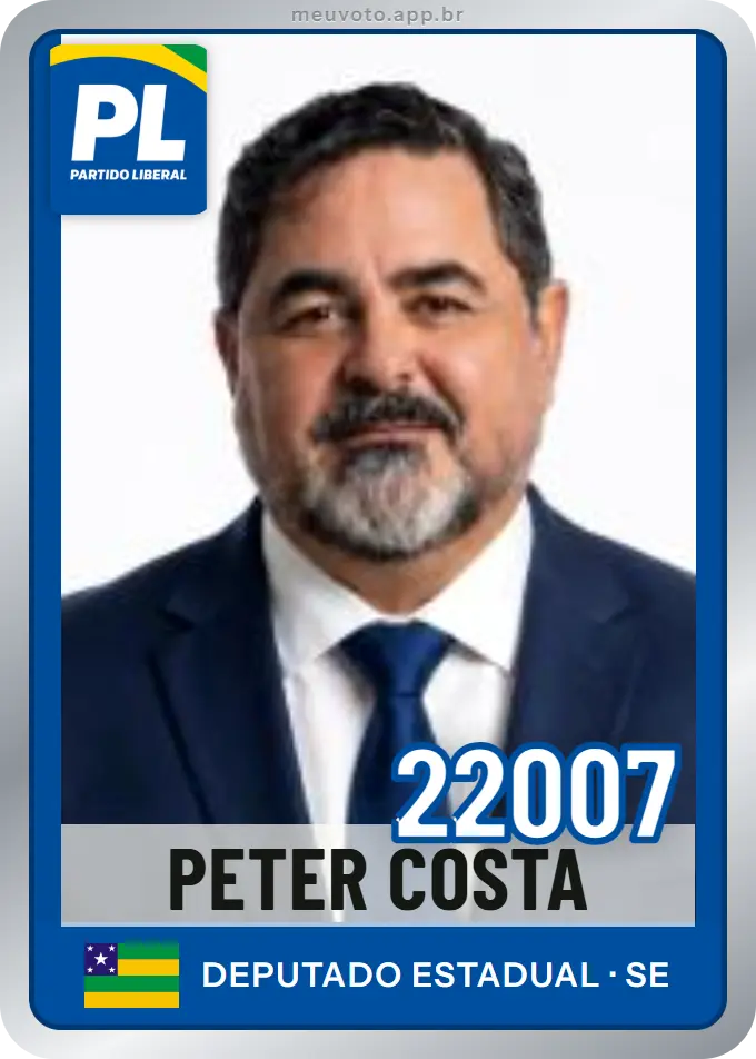 Carta de Peter Costa, número 22007, PL