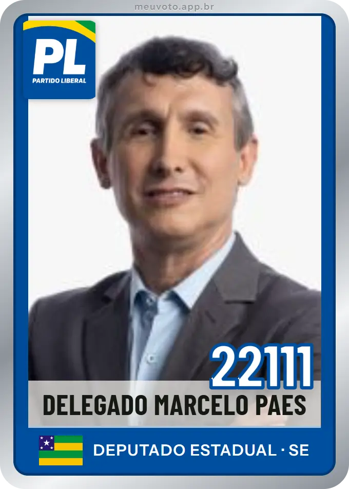 Carta de Delegado Marcelo Paes, número 22111, PL