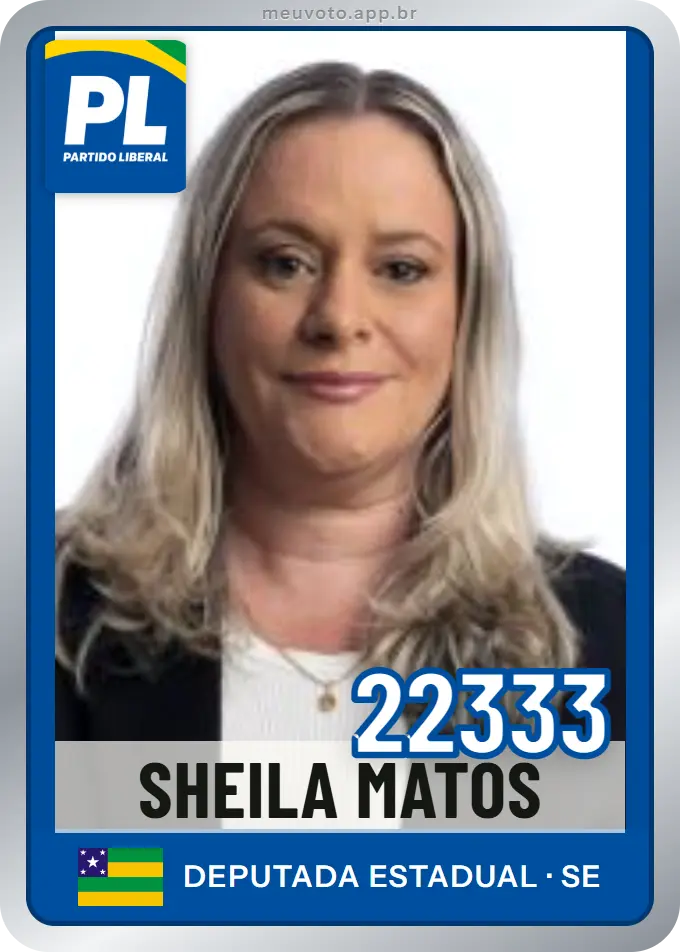 Carta de Sheila Matos, número 22333, PL