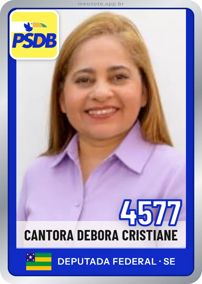 Carta de Cantora Debora Cristiane, número 4577, PSDB