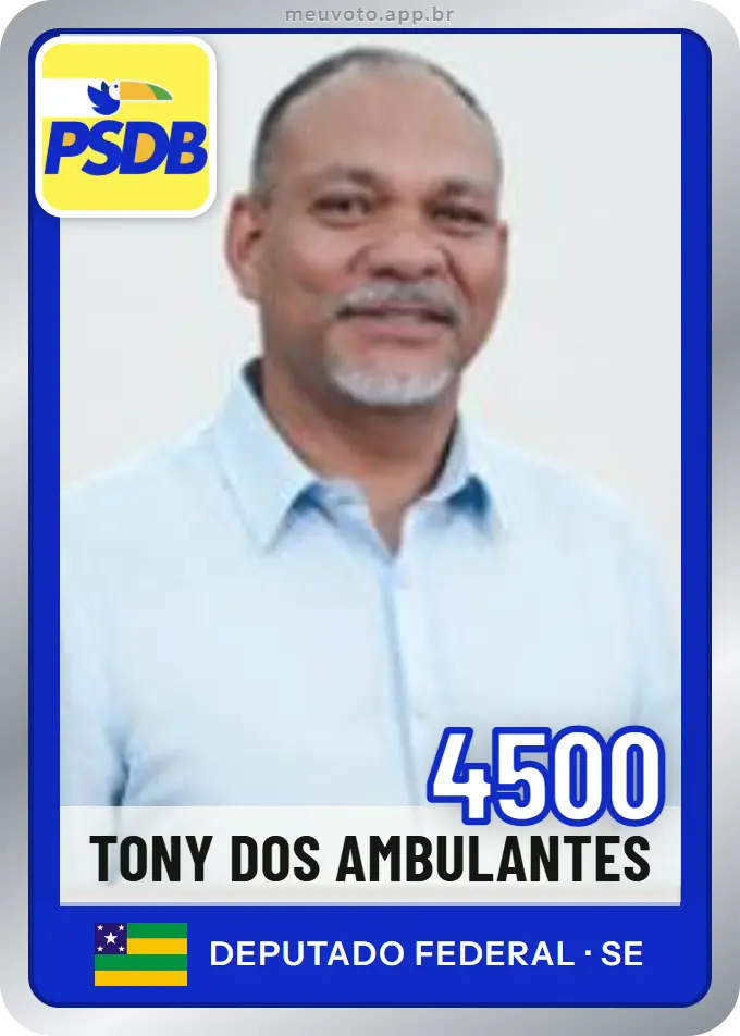 Carta de Tony dos Ambulantes, número 4500, PSDB