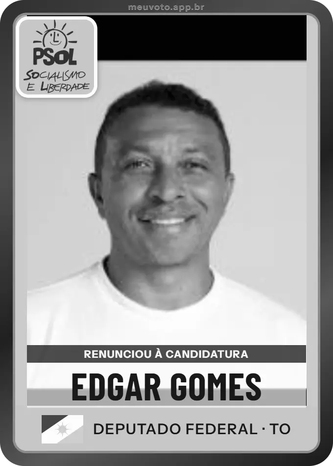 Carta de Edgar Gomes, PSOL. Renunciou à candidatura e não vai à urna.