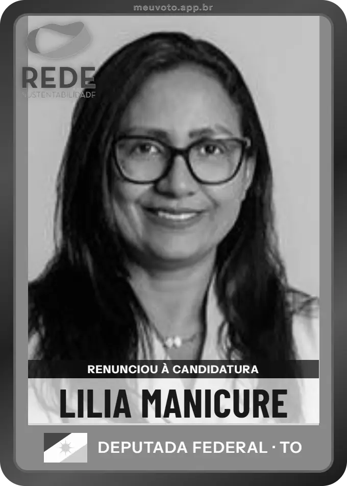 Carta de Lilia Manicure, Rede. Renunciou à candidatura e não vai à urna.