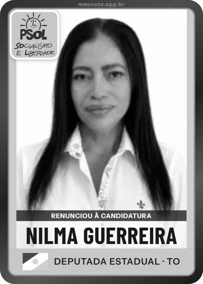 Carta de Nilma Guerreira, PSOL. Renunciou à candidatura e não vai à urna.