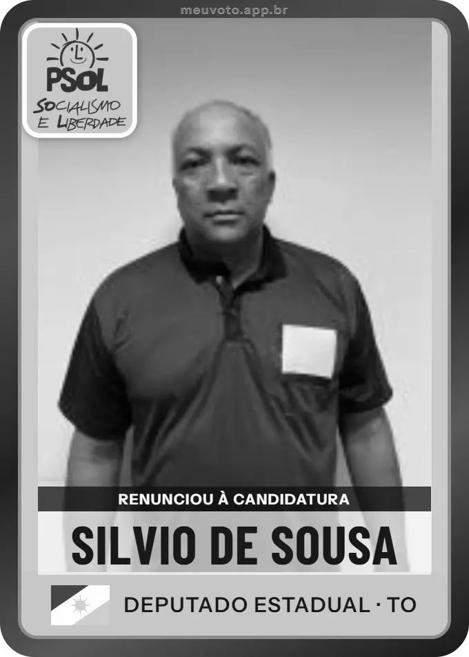 Carta de Silvio de Sousa, PSOL. Renunciou à candidatura e não vai à urna.