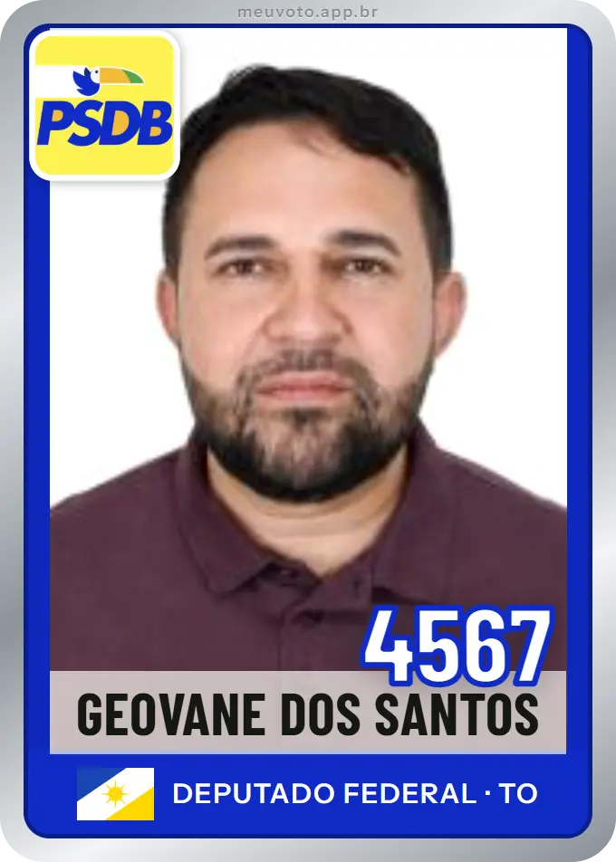 Carta de Geovane dos Santos, número 4567, PSDB