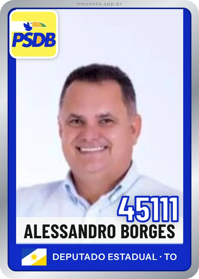 Carta de Alessandro Borges, número 45111, PSDB
