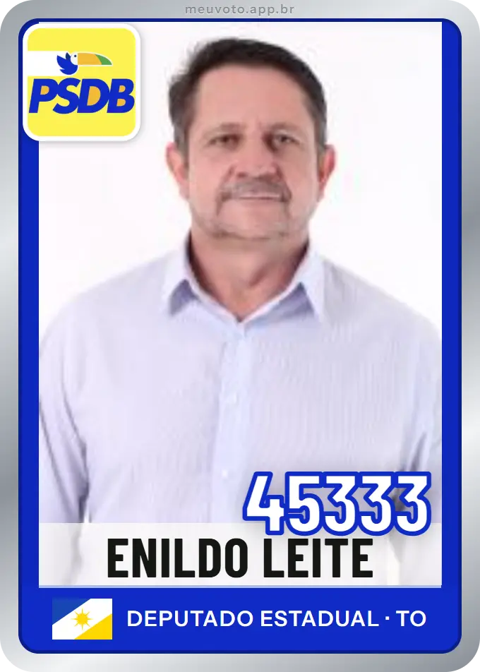 Carta de Enildo Leite, número 45333, PSDB