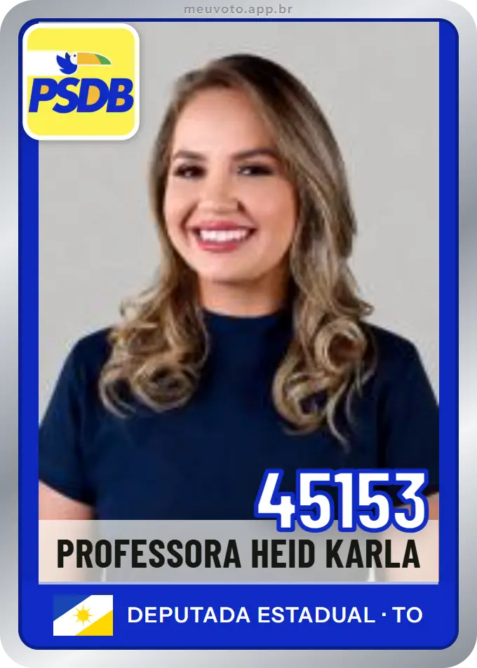 Carta de Professora Heid Karla, número 45153, PSDB