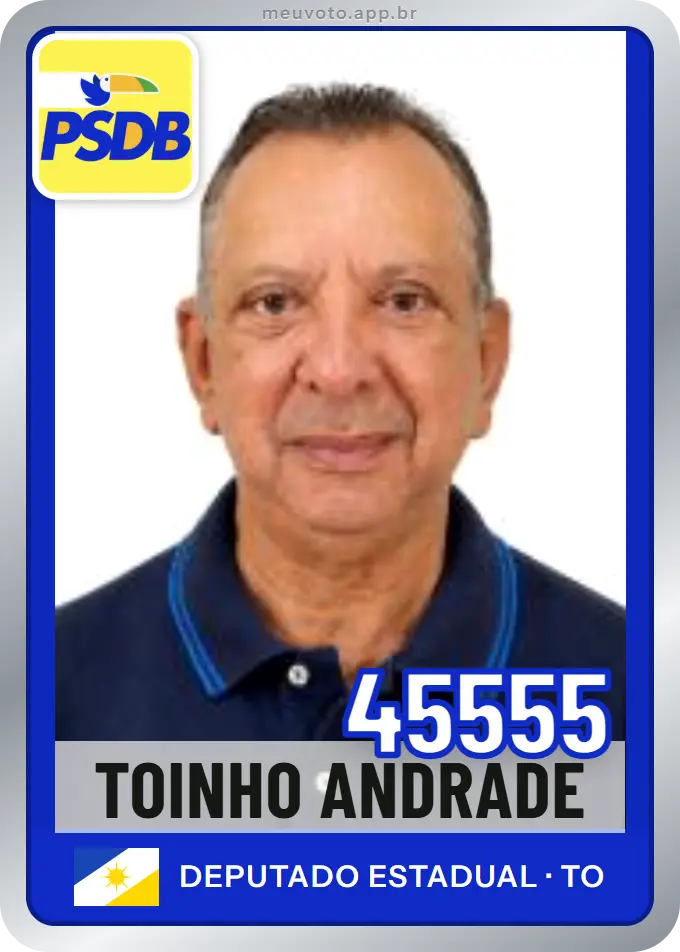 Carta de Toinho Andrade, número 45555, PSDB