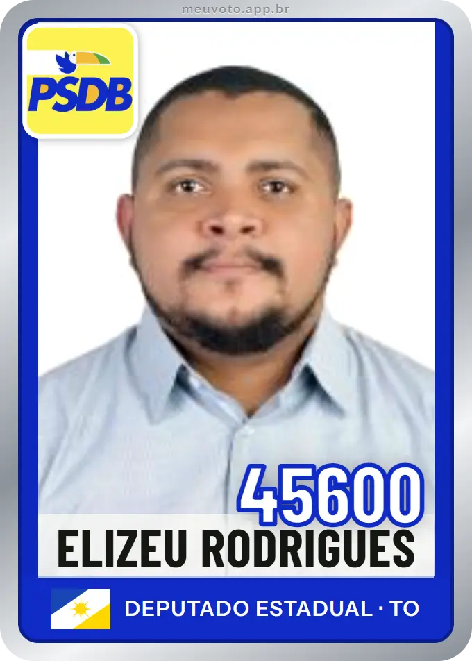 Carta de Elizeu Rodrigues, número 45600, PSDB