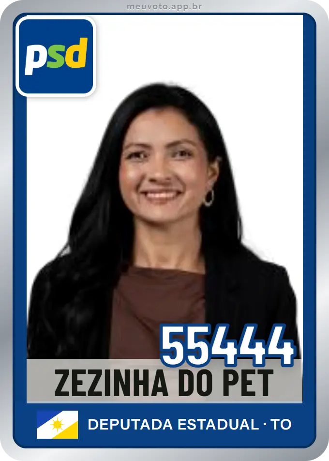 Carta de Zezinha do Pet, número 55444, PSD