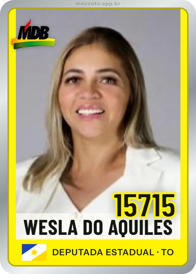 Carta de Wesla do Aquiles, número 15715, MDB