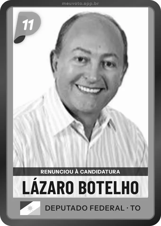 Carta de Lázaro Botelho, PP. Renunciou à candidatura e não vai à urna.