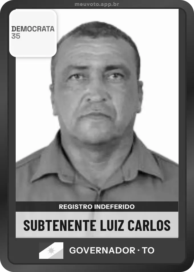 Carta de Subtenente Luiz Carlos, Democrata. Teve o registro indeferido pelo TSE e não vai à urna.