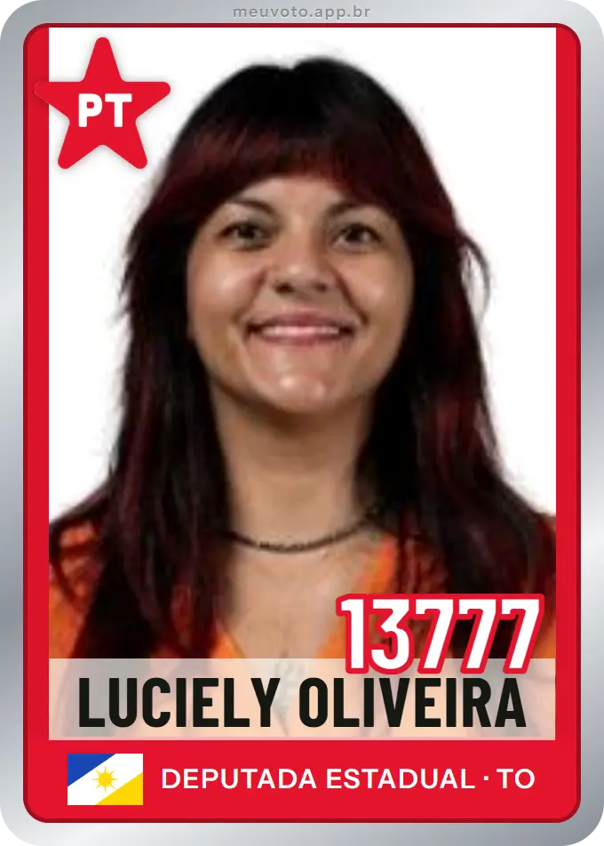 Carta de Luciely Oliveira, número 13777, PT