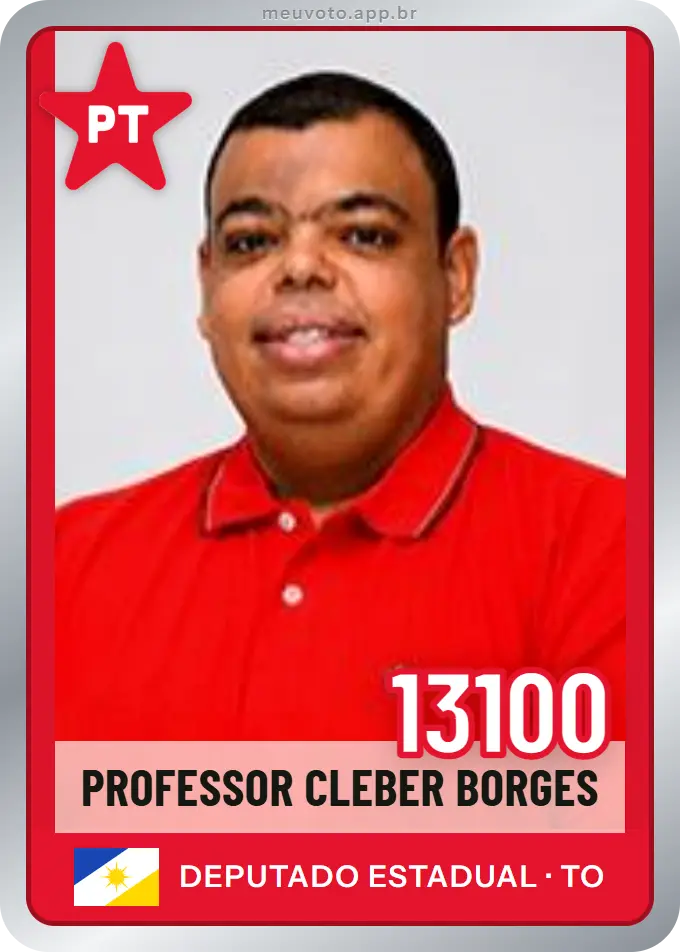 Carta de Professor Cleber Borges, número 13100, PT