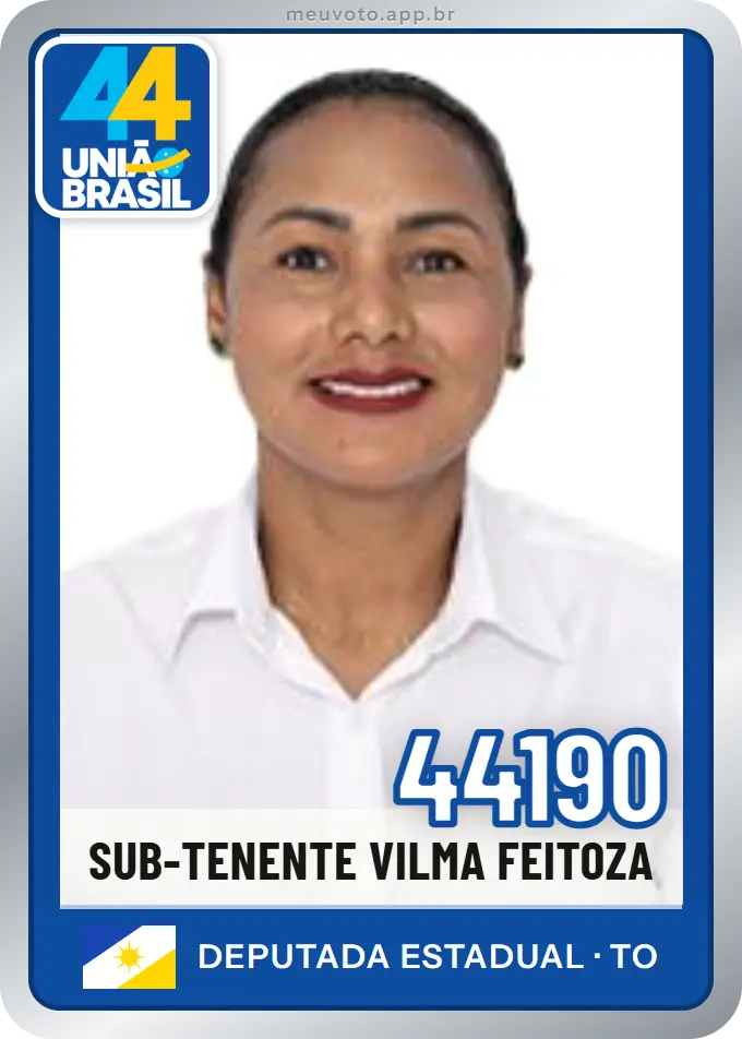 Carta de Sub-Tenente Vilma Feitoza, número 44190, União