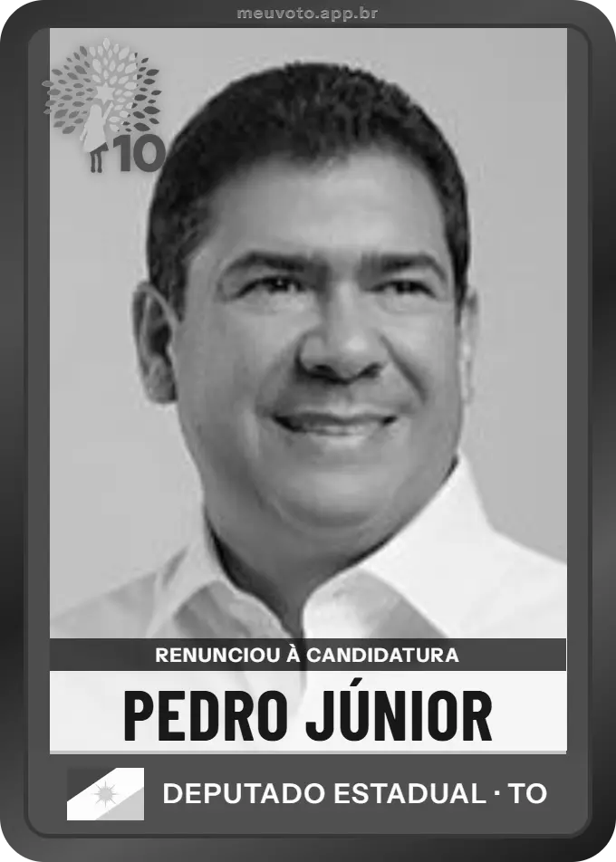 Carta de Pedro Júnior, Republicanos. Renunciou à candidatura e não vai à urna.