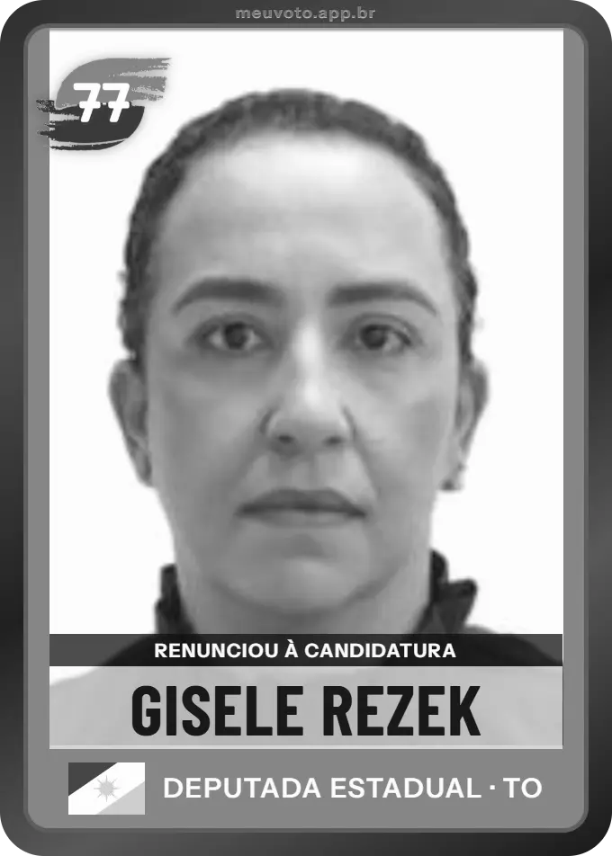 Carta de Gisele Rezek, Solidariedade. Renunciou à candidatura e não vai à urna.
