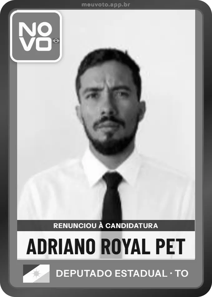 Carta de Adriano Royal Pet, Novo. Renunciou à candidatura e não vai à urna.