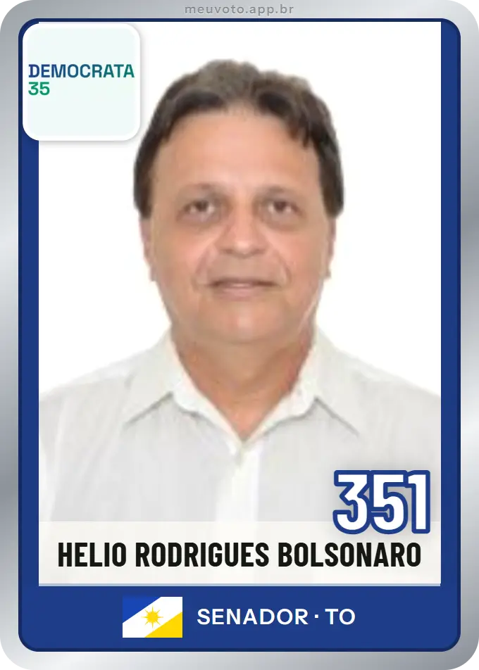 Carta de Helio Rodrigues Bolsonaro, número 351, Democrata