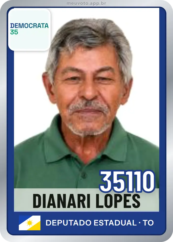 Carta de Dianari Lopes, número 35110, Democrata