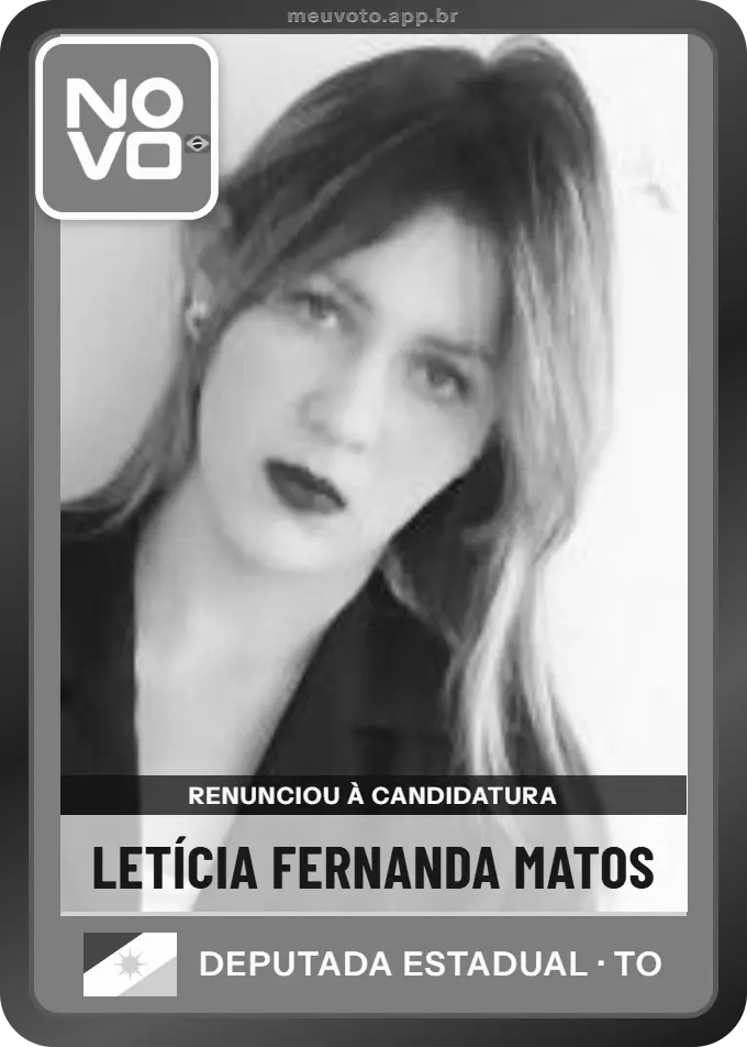 Carta de Letícia Fernanda Matos, Novo. Renunciou à candidatura e não vai à urna.