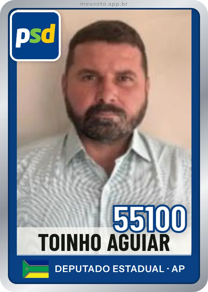 Carta de Toinho Aguiar, número 55100, PSD