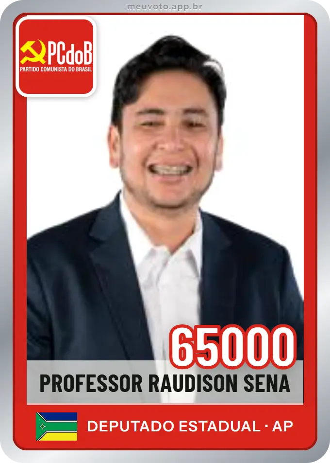 Carta de Professor Raudison Sena, número 65000, PCdoB