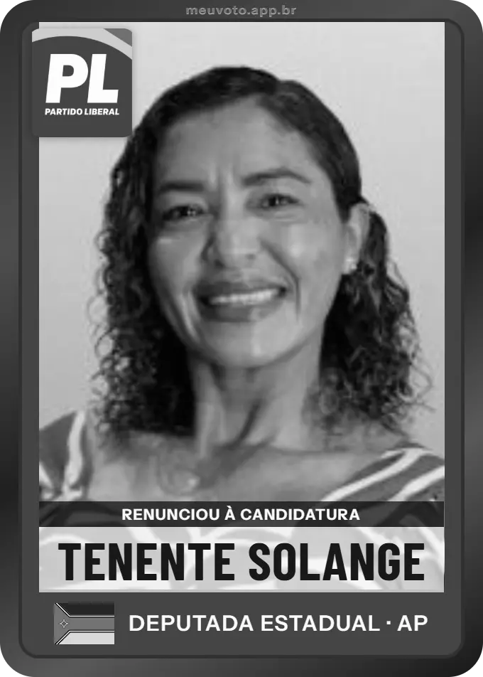 Carta de Tenente Solange, PL. Renunciou à candidatura e não vai à urna.