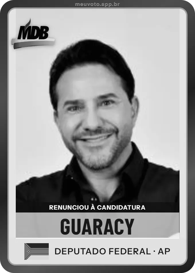 Carta de Guaracy, MDB. Renunciou à candidatura e não vai à urna.