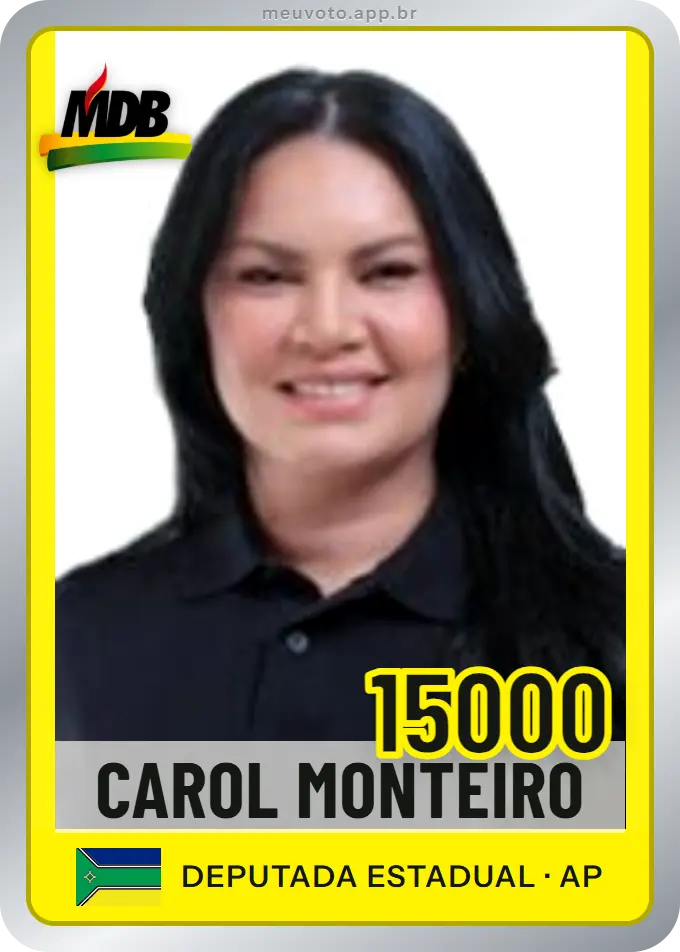 Carta de Carol Monteiro, número 15000, MDB