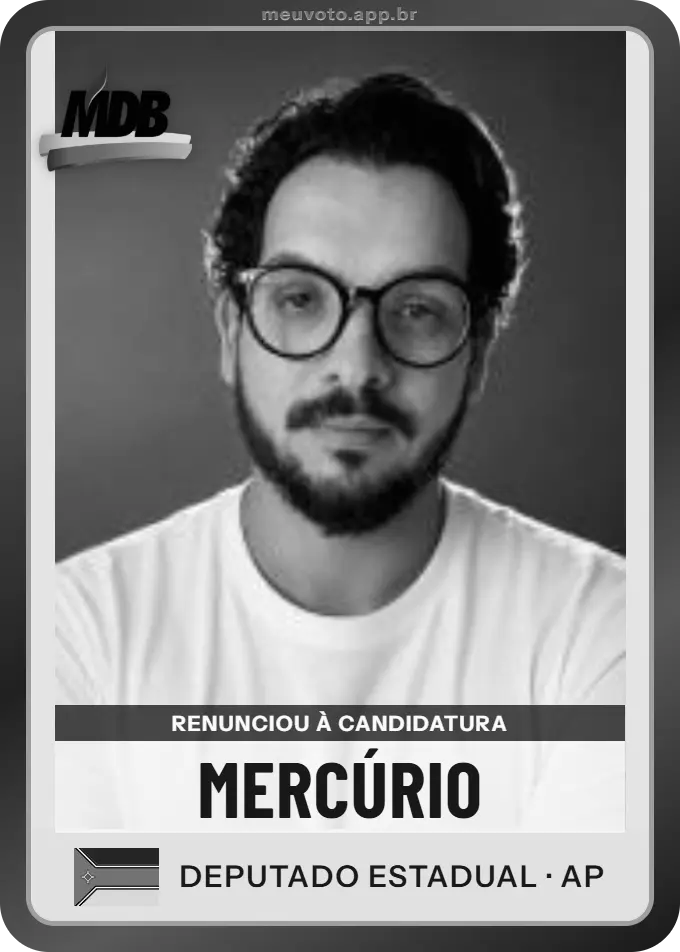 Carta de Mercúrio, MDB. Renunciou à candidatura e não vai à urna.