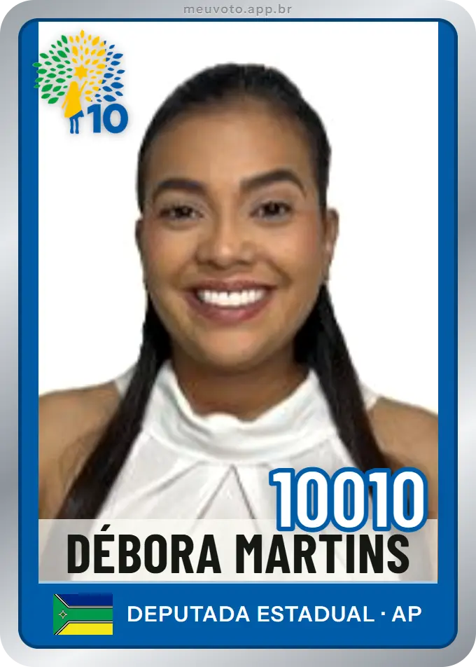 Carta de Débora Martins, número 10010, Republicanos