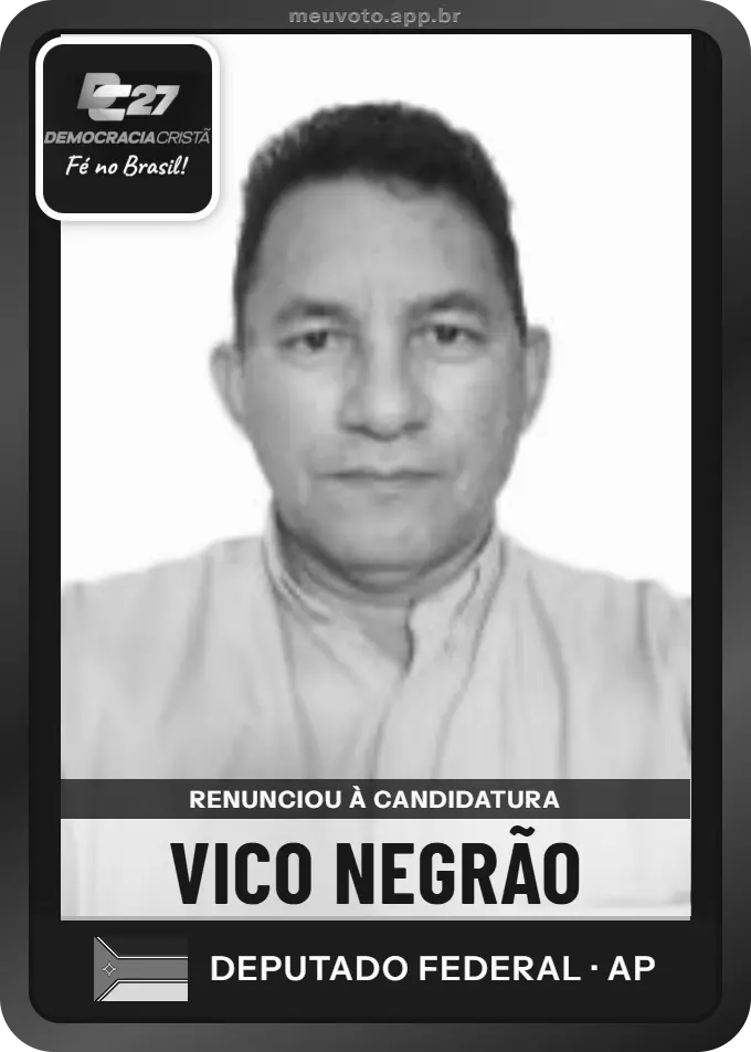Carta de Vico Negrão, DC. Renunciou à candidatura e não vai à urna.