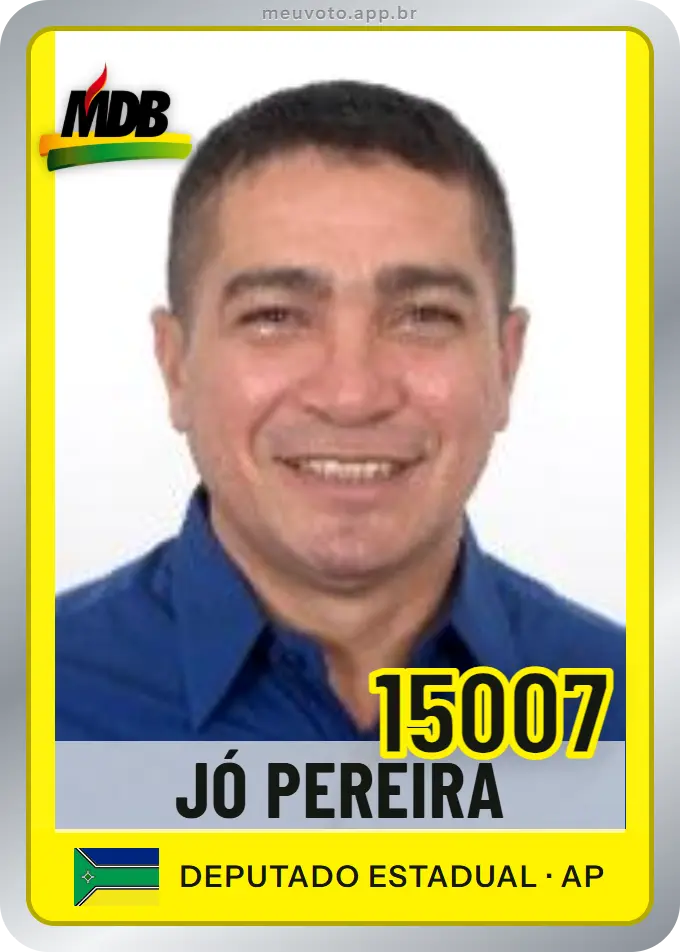 Carta de Jó Pereira, número 15007, MDB