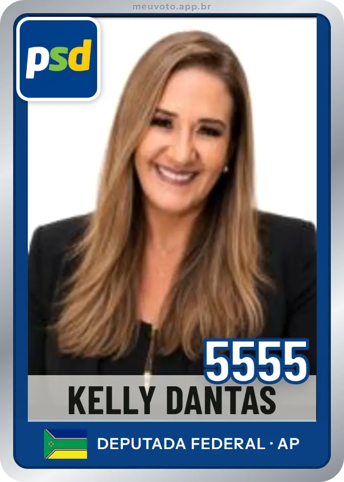 Carta de Kelly Dantas, número 5555, PSD