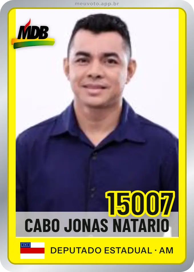 Carta de Cabo Jonas Natario, número 15007, MDB