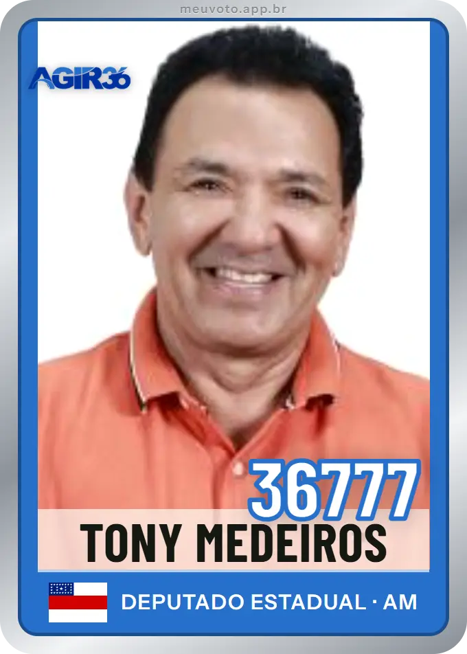 Carta de Tony Medeiros, número 36777, Agir