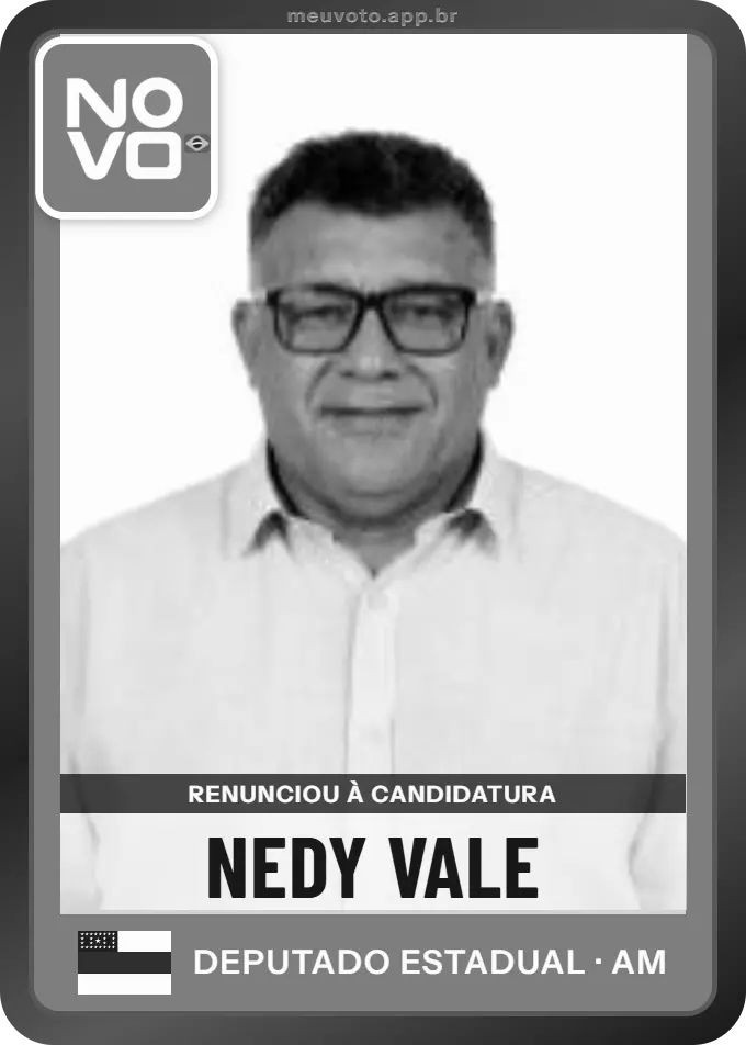 Carta de Nedy Vale, Novo. Renunciou à candidatura e não vai à urna.