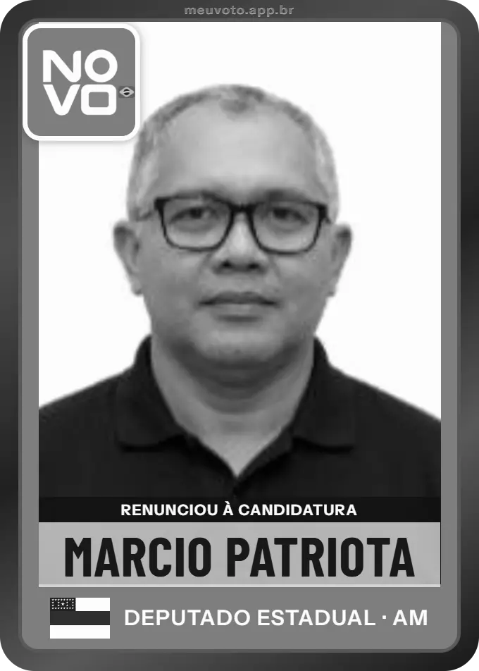Carta de Marcio Patriota, Novo. Renunciou à candidatura e não vai à urna.