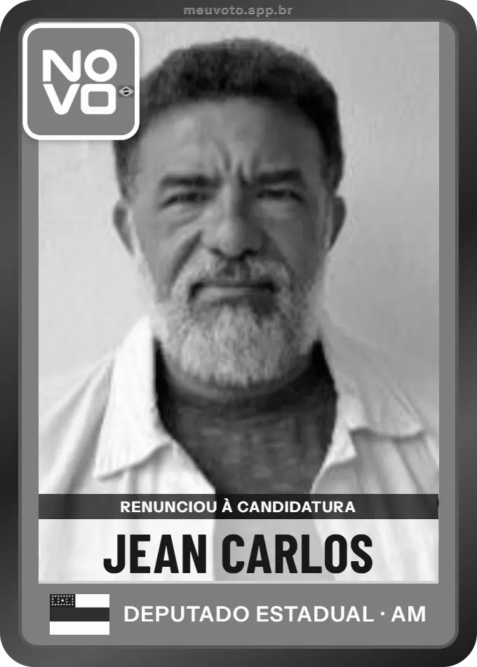 Carta de Jean Carlos, Novo. Renunciou à candidatura e não vai à urna.