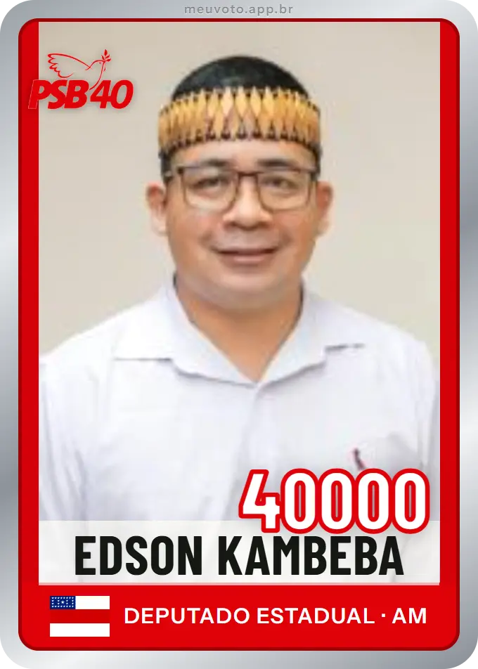 Carta de Edson Kambeba, número 40000, PSB