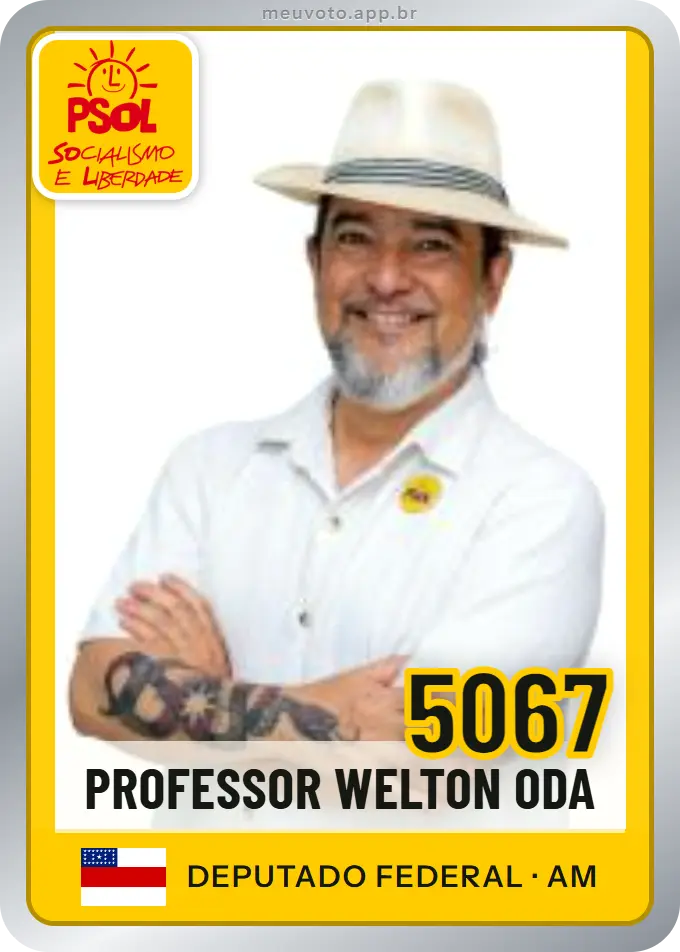 Carta de Professor Welton Oda, número 5067, PSOL