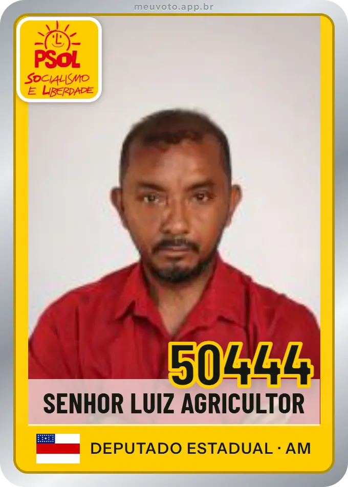 Carta de Senhor Luiz Agricultor, número 50444, PSOL