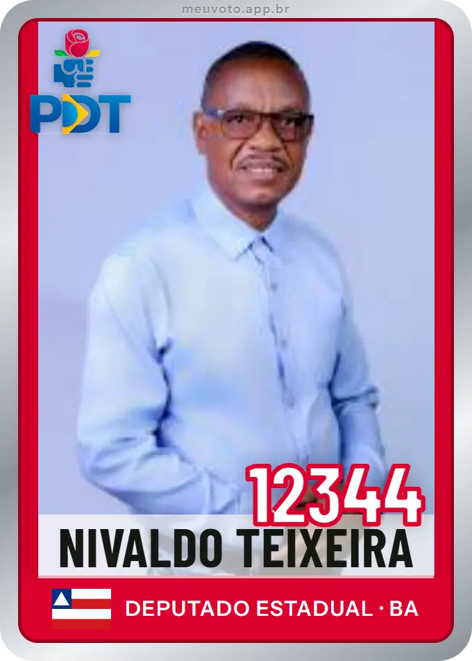 Carta de Nivaldo Teixeira, número 12344, PDT