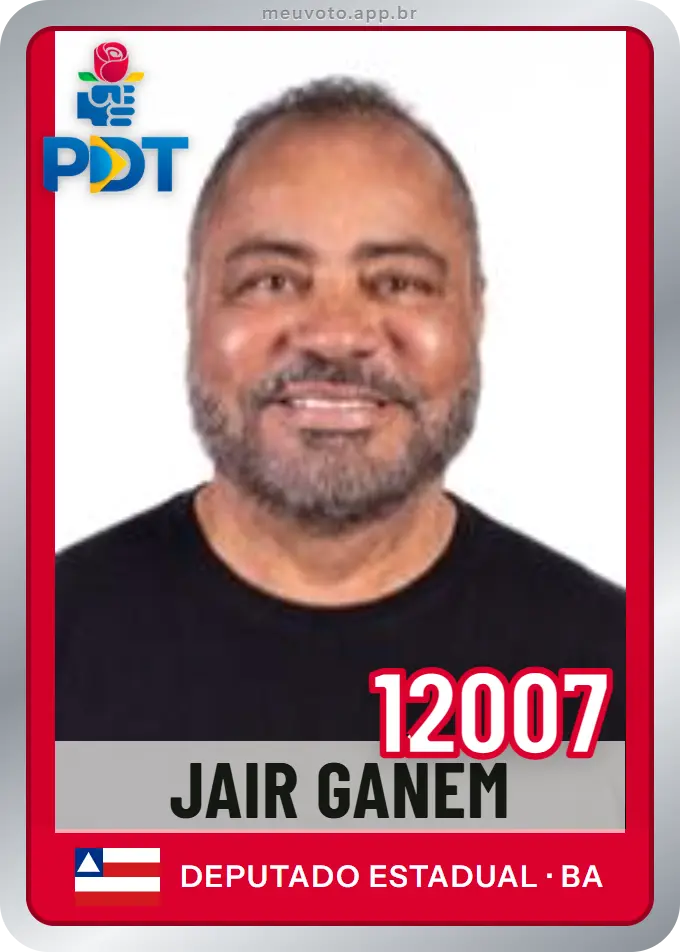 Carta de Jair Ganem, número 12007, PDT