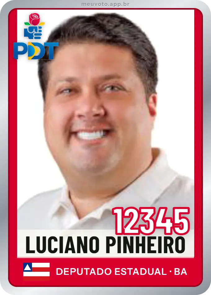 Carta de Luciano Pinheiro, número 12345, PDT