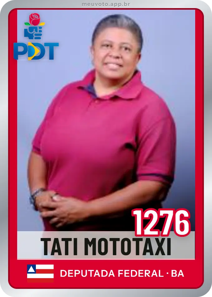 Carta de Tati Mototáxi, número 1276, PDT
